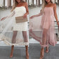 💖LAST DAY SALE 50% OFF👗Women's Mesh Patchwork Strapless Dress