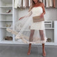 💖LAST DAY SALE 50% OFF👗Women's Mesh Patchwork Strapless Dress