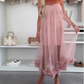 💖LAST DAY SALE 50% OFF👗Women's Mesh Patchwork Strapless Dress