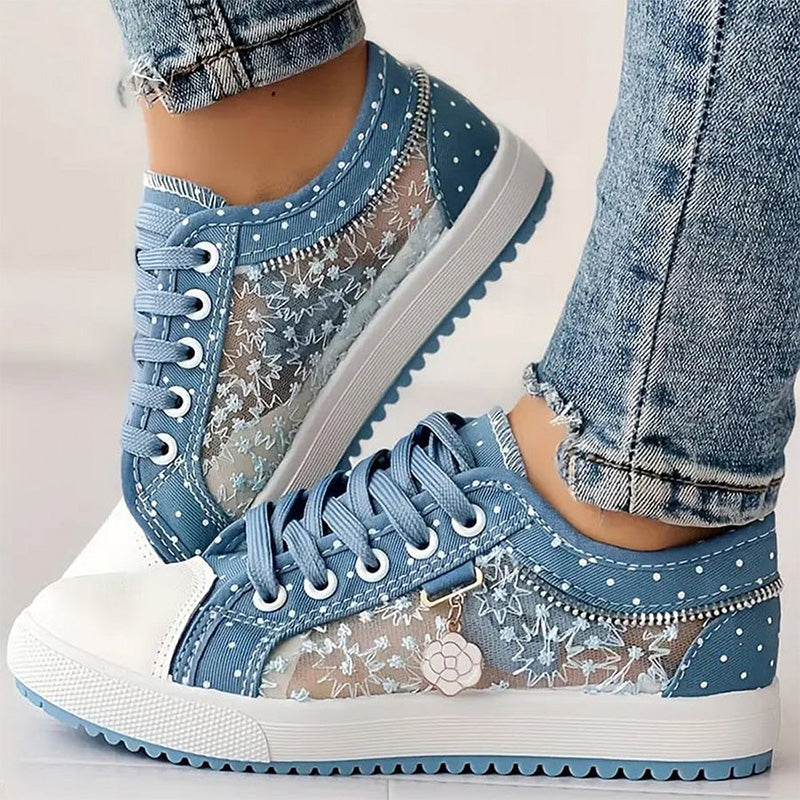 👟2025 New Design🙋‍♀️✨Ladies Casual Flat Round Toe Lace Up Low Top Shoes