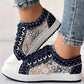 👟2025 New Design🙋‍♀️✨Ladies Casual Flat Round Toe Lace Up Low Top Shoes