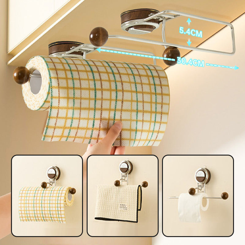 🧻 Premium Suction Cup Paper Towel Holder 💧 No Drilling Needed, Easy to Install, Essential for Kitchen & Bathroom!