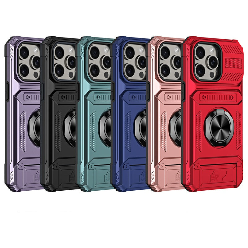📱Exclusive for iPhone💜 Card Holder & Ring Grip Full-Body Anti-Shock Case🛡️