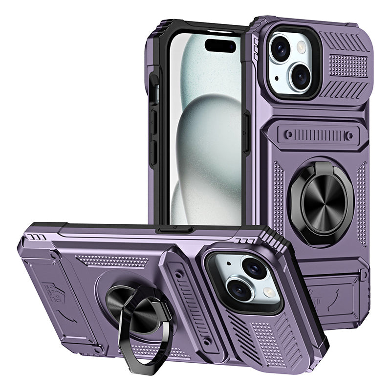 📱Exclusive for iPhone💜 Card Holder & Ring Grip Full-Body Anti-Shock Case🛡️