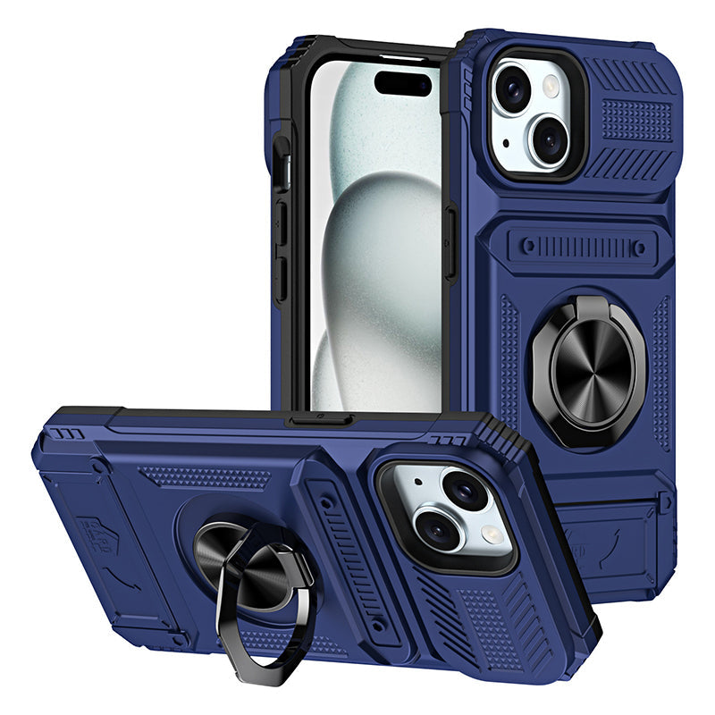 📱Exclusive for iPhone💜 Card Holder & Ring Grip Full-Body Anti-Shock Case🛡️