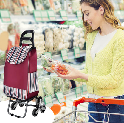 🛒2025 model with a 50% discount 🔝Large Capacity Portable Folding Stair Climbable Cart🔝 Effortless Lifting, Stair Climbing Made Easy, A Great Helper for Shopping and Moving!