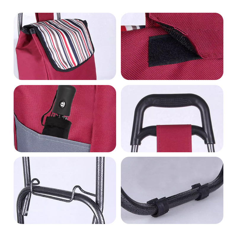 🛒2025 model with a 50% discount 🔝Large Capacity Portable Folding Stair Climbable Cart🔝 Effortless Lifting, Stair Climbing Made Easy, A Great Helper for Shopping and Moving!