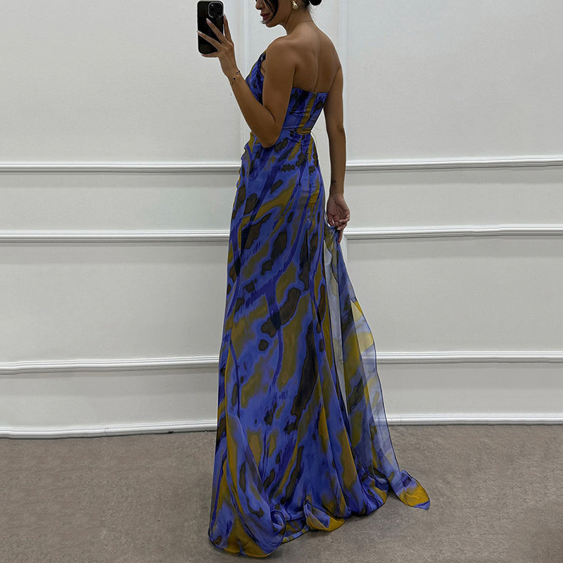 🌸Spring Specials💐 Women's Vibrant One-Shoulder High-Slit Maxi Dress💃 make every appearance dazzling!