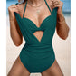 🏖️ Women's Tie Solid Color Swimsuit 2-PCS Set
