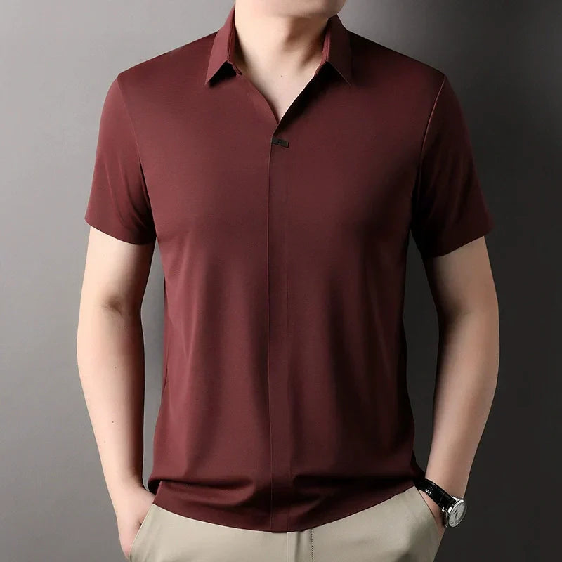 🔥Men's Breathable Short Sleeve Collar Shirt（50% OFF）
