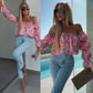 🌞The Summer Hot Sale 🌸 Floral Print Smocked Off-the-Shoulder Top🌸