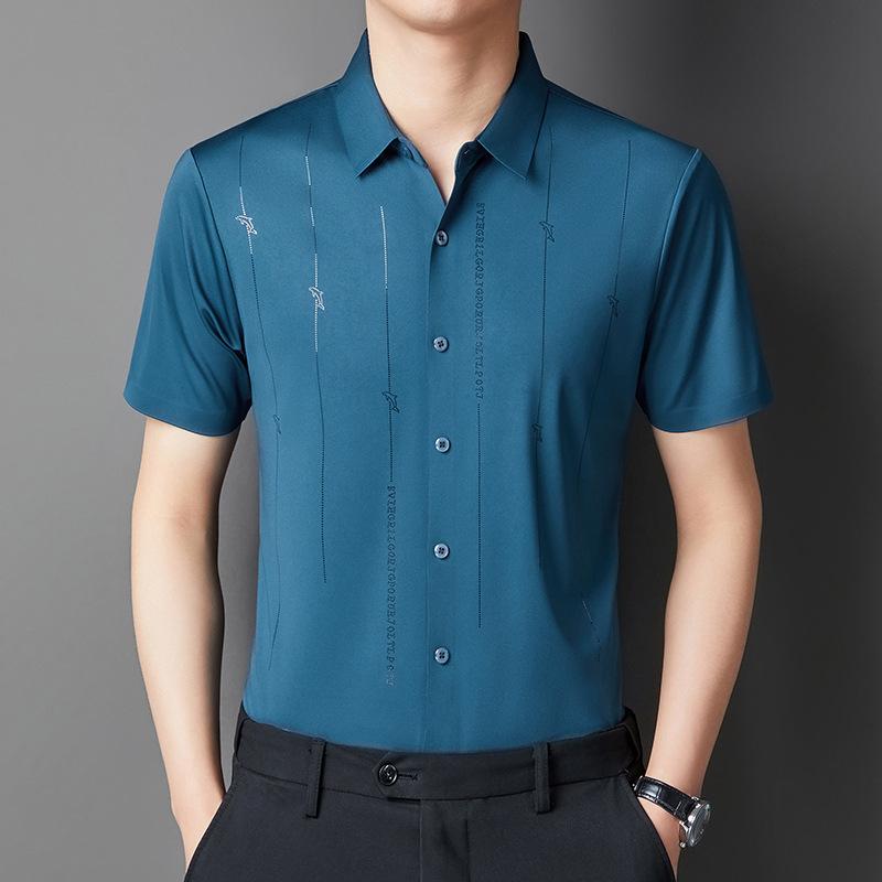 ✨Men's Stretch Anti-Wrinkle Ice Silk Shirt（50% OFF）