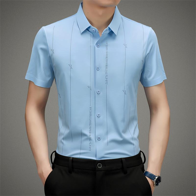 ✨Men's Stretch Anti-Wrinkle Ice Silk Shirt（50% OFF）