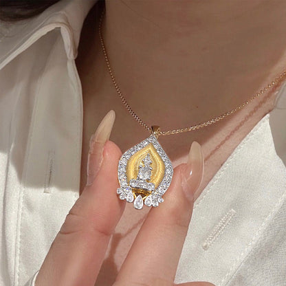 📿2025 Spring New Arrivals🎁😍Retro Style Gold Tower Rhinestone Pendant