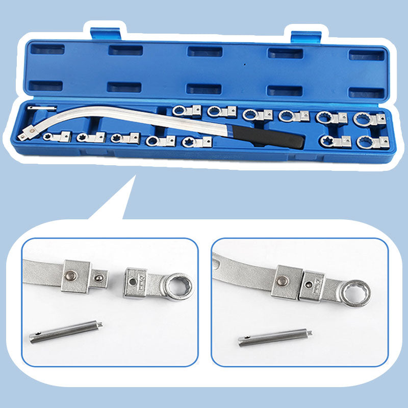 🔧Super helper🔥15 Piece Portable Replaceable Head Belt Wrenches Set ✈️Free Shipping✈️