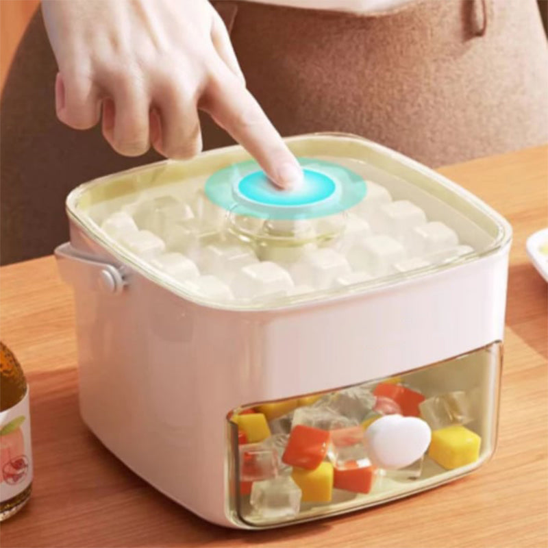 🔥Essentials for Summer🧊2 Tier Convenient Push-In Ice Cube Mold with Tray Case