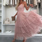 🔥Hot Sale 56% OFF 👗New Style Women’s Elegant Spaghetti Strap Tiered Tulle Maxi Dress🌷 Layered and Ethereal, A Fresh Summer Fashion Choice!