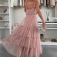 🔥Hot Sale 56% OFF 👗New Style Women’s Elegant Spaghetti Strap Tiered Tulle Maxi Dress🌷 Layered and Ethereal, A Fresh Summer Fashion Choice!