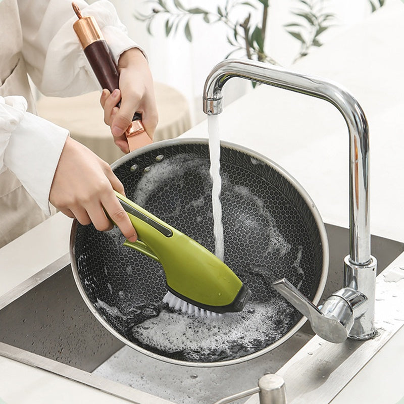 🧼50% Off All Kitchen Supplies🫧Soap Dispensing Dish Brush for Pots & Pans