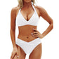 🏖️Hot Sale 50% Off💕 Flattering Two-Piece Bikini Set – Push-Up Halter & V-Cut Bottom
