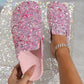 💕Limited Sale 50% OFF💕Women's Comfortable Casual Sequin Cork Slippers