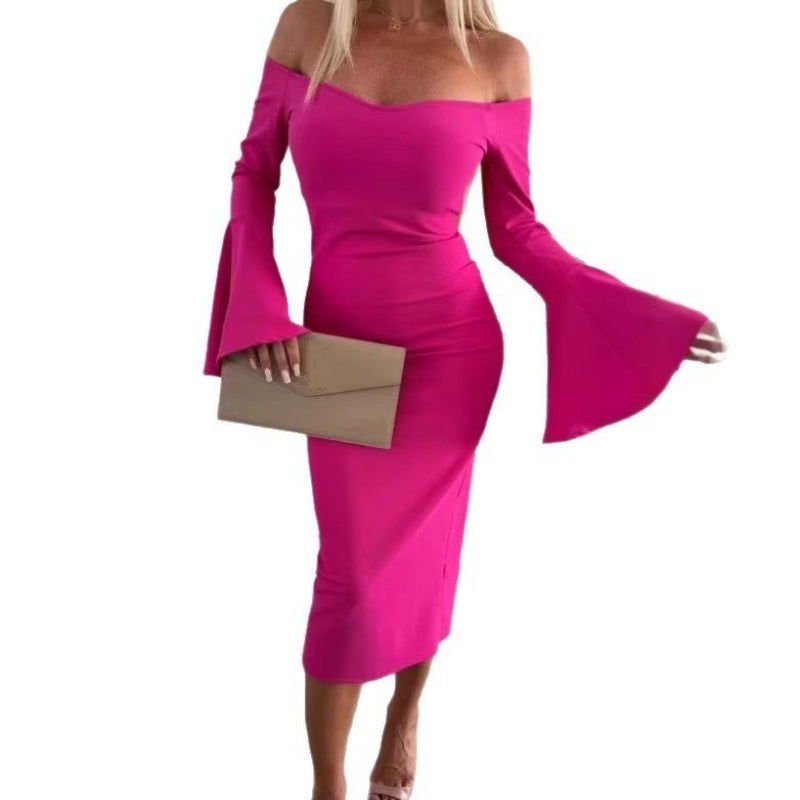💕Limited Sale 50% OFF -New arrivals for summer 2025🥻Off-Shoulder Bell Sleeve Midi Dress