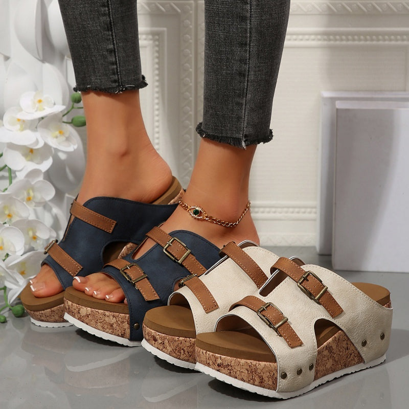 🔥Summer Promotion 50% OFF🔥 Women's Fashion Cutout Platform Wedge Sandals