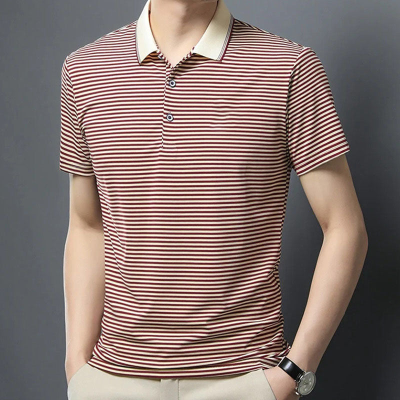 🏖️Meeting The Summer Sale 50% OFF⏳Men's Ice Silk Striped T-Shirt