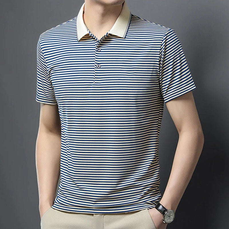 🏖️Meeting The Summer Sale 50% OFF⏳Men's Ice Silk Striped T-Shirt