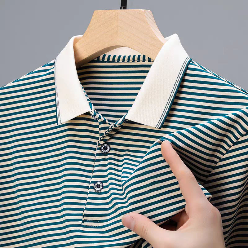 🏖️Meeting The Summer Sale 50% OFF⏳Men's Ice Silk Striped T-Shirt