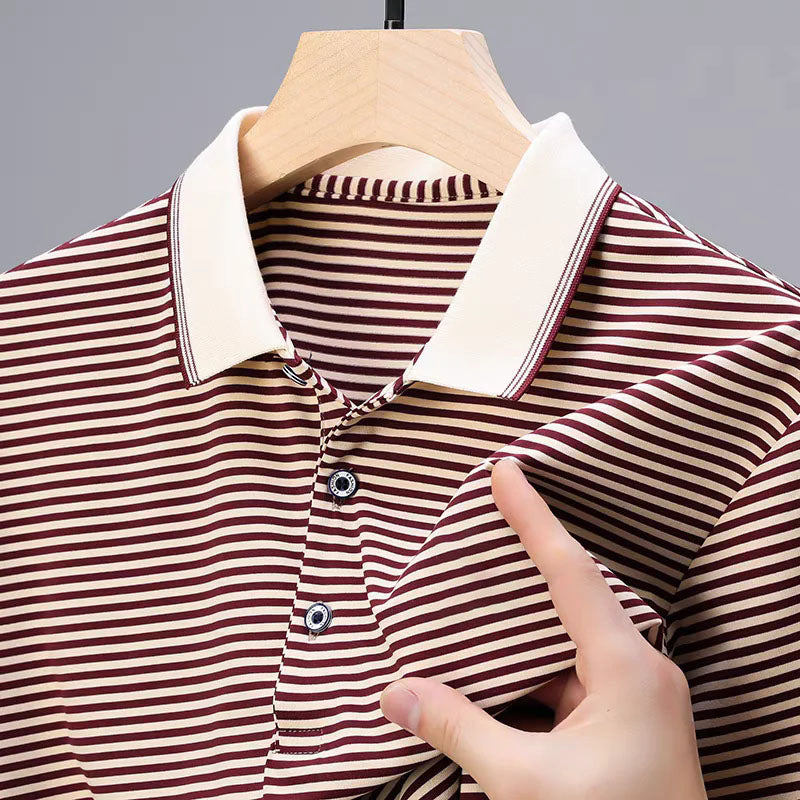 🏖️Meeting The Summer Sale 50% OFF⏳Men's Ice Silk Striped T-Shirt