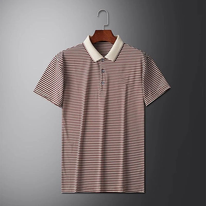 🏖️Meeting The Summer Sale 50% OFF⏳Men's Ice Silk Striped T-Shirt