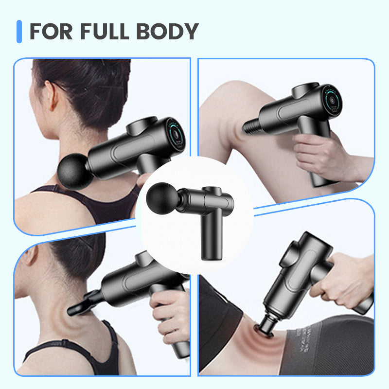 🎉🛍️Hot Promotion 50% OFF💆‍♀️Portable Deep Tissue Massager with 6 Speeds & 4 Heads