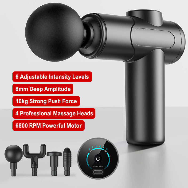 🎉🛍️Hot Promotion 50% OFF💆‍♀️Portable Deep Tissue Massager with 6 Speeds & 4 Heads
