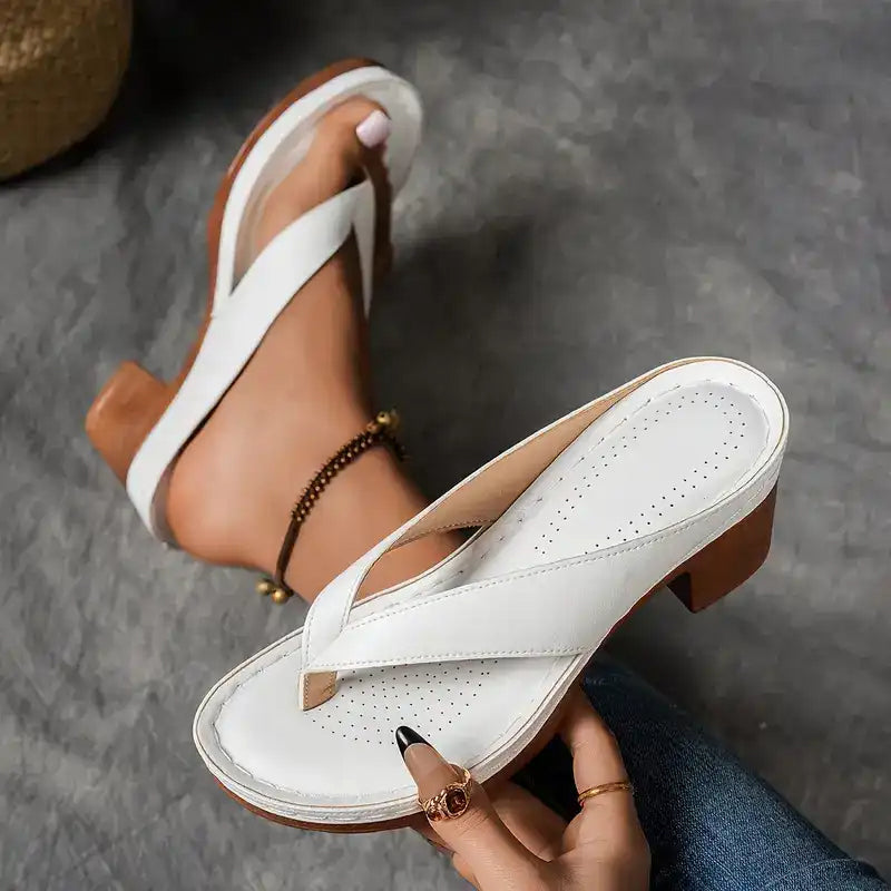 🌞 2025 Last Discount Defore Summer👡Women’s Summer Chunky Heel Flip Flops
