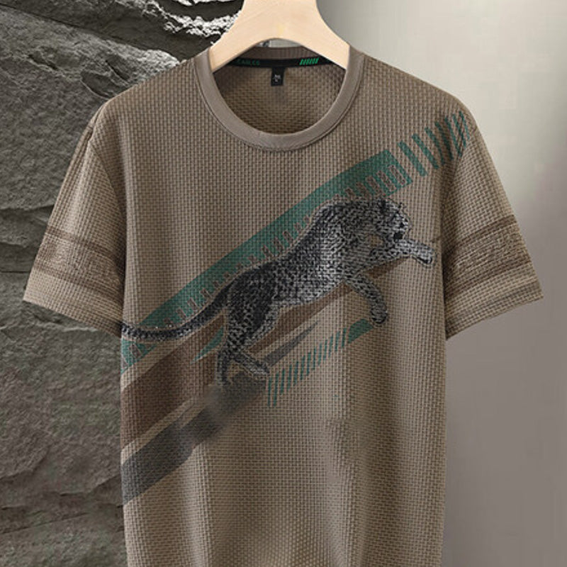 🌞Lightweight and Breathable Summer Essential👕Men's Printed Round Neck Short Sleeve T-shirt