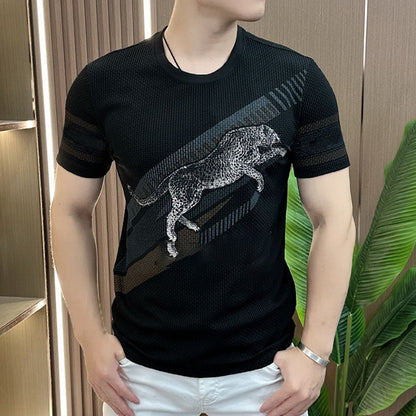 🌞Lightweight and Breathable Summer Essential👕Men's Printed Round Neck Short Sleeve T-shirt