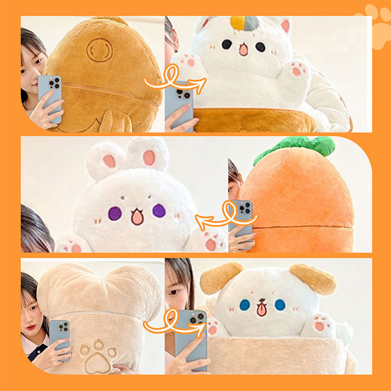 🎁Hot Sale 50% OFF🐱🐰Kitty Bunny Puppy Plush Pillow Dolls🧸 Adorable Design, Soft and Cozy, The Perfect Playmate for Kids!