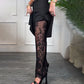 💋🎉Meet Goddess Day 55% OFF🌹 Women's Sexy Lace Lined Wide Leg Pants - Elegant Lace, Stylish Cut, Show Off Your Charming Curves!