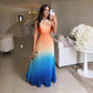 🌈Women's Halter Pleated Gradient Color Dress💞