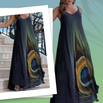 👗🌸50% OFF Limited Time🌸 Floral Loose Fit Spaghetti Strap Maxi Dress - Elegant Floral Prints, Comfortable Fit, Showcasing Feminine Beauty!