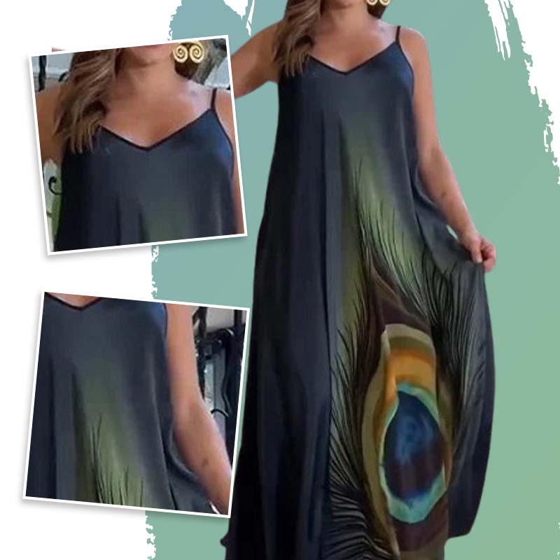 👗🌸50% OFF Limited Time🌸 Floral Loose Fit Spaghetti Strap Maxi Dress - Elegant Floral Prints, Comfortable Fit, Showcasing Feminine Beauty!