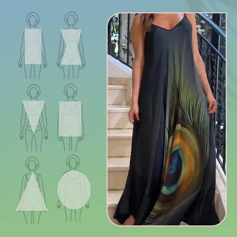 👗🌸50% OFF Limited Time🌸 Floral Loose Fit Spaghetti Strap Maxi Dress - Elegant Floral Prints, Comfortable Fit, Showcasing Feminine Beauty!