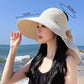 🌞Summer Sun Protection Essentials 👒Large-brim Hollow Sunscreen Hat with Removable Neck Shawl