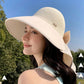 🌞Summer Sun Protection Essentials 👒Large-brim Hollow Sunscreen Hat with Removable Neck Shawl