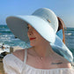 🌞Summer Sun Protection Essentials 👒Large-brim Hollow Sunscreen Hat with Removable Neck Shawl