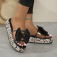 🎀2025 Summer special offer: 50% off slip-on shoes with leopard print, bow and thick sole