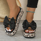 🏖️Sommerschlussverkauf 50% discount👡slip-on shoes with leopard print, bow and thick sole