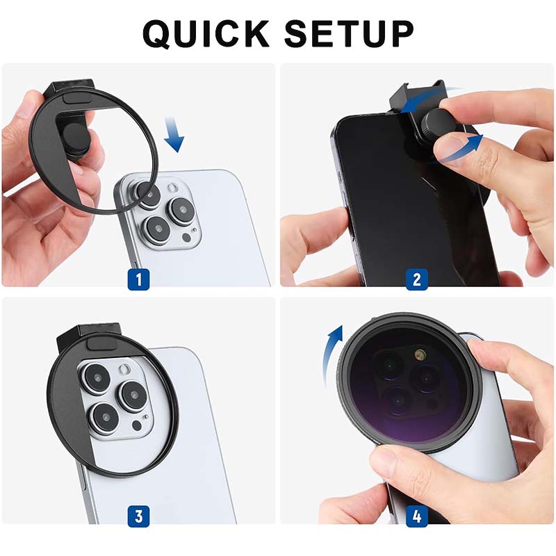 ✨Make your phone's lens comparable to a professional camera📸67mm Clip On Variable Phone Lens Filter Kit