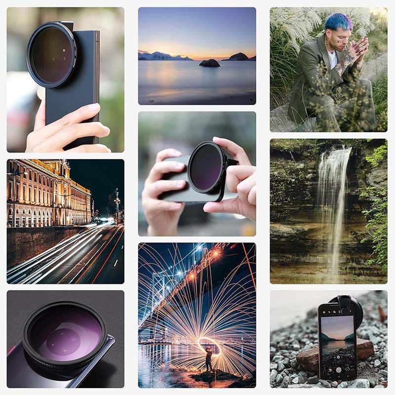 ✨Make your phone's lens comparable to a professional camera📸67mm Clip On Variable Phone Lens Filter Kit